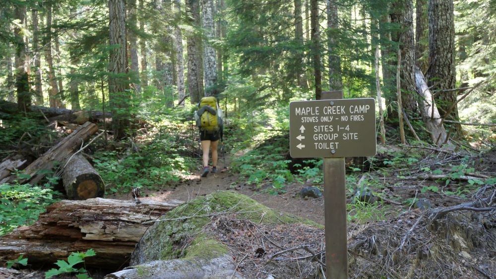 The sign for Maple Creek Campground individual and group sites.