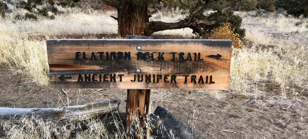 Trail signage in the Oregon Badlands Wilderness. 