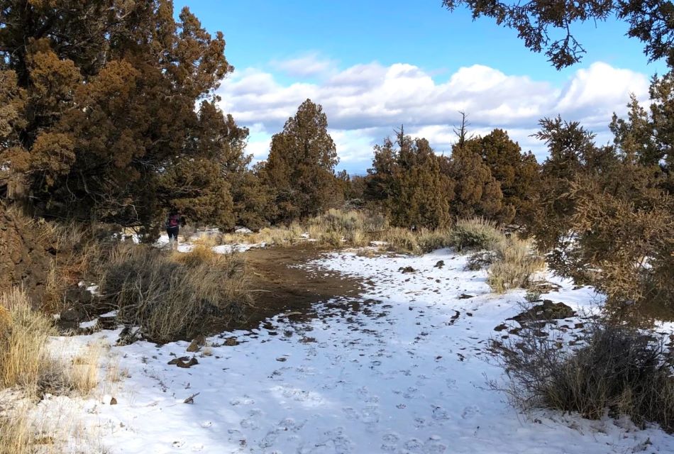 A snowy trail in the Oregon Badlands Wilderness.