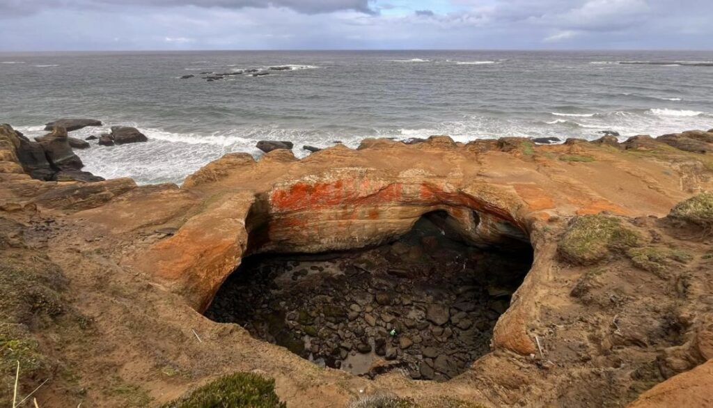 Looking down into Devil's Punchbowl from the top.