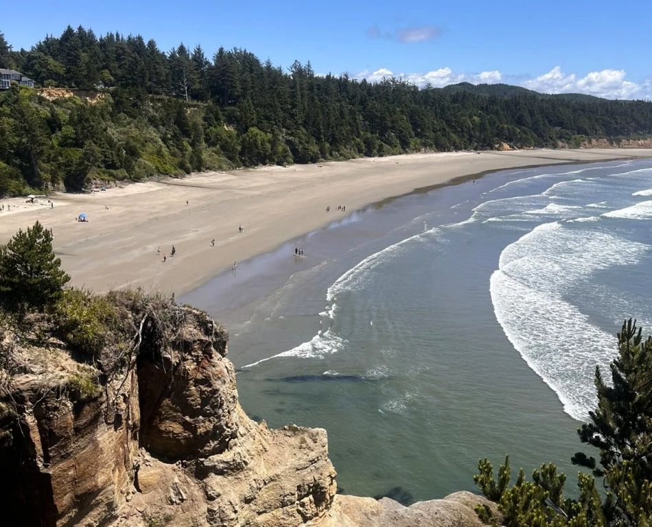 Views of Otter Rock Beach from Devil's Punchbowl State Natural Area.