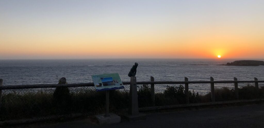 Sunset from Devil's Punchbowl at Otter Rock Oregon. 