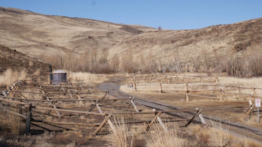 The northern half of the Hart Mountain Hot Springs Campground.