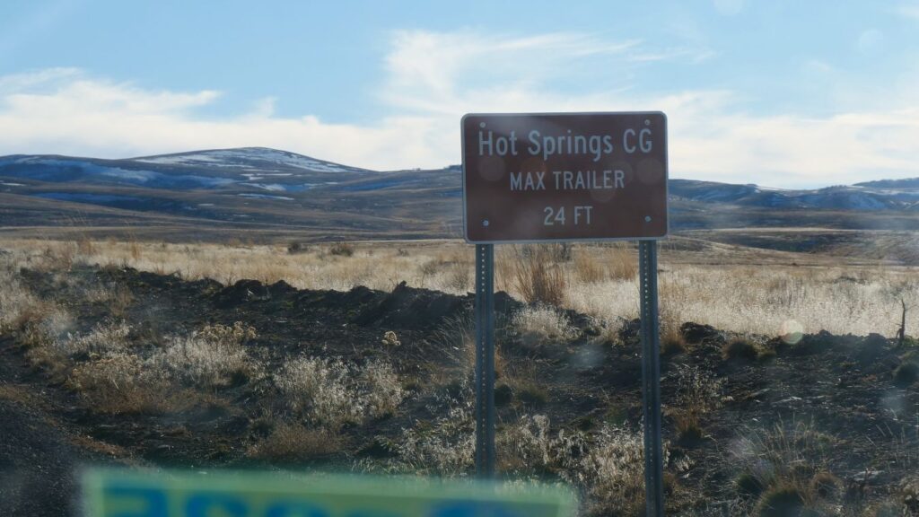 Signage indicating the Hot Spring Campground.