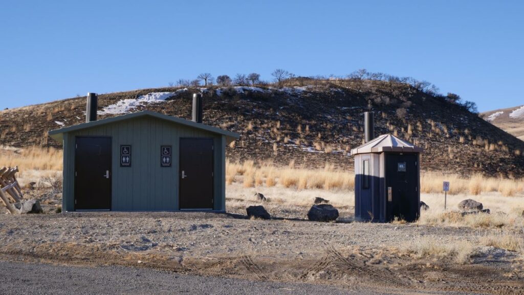 Pit toilets at the Hot Spring Campground.