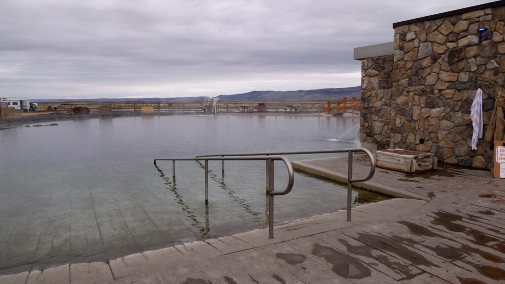 The main soaking pool at Crane Hot Springs.