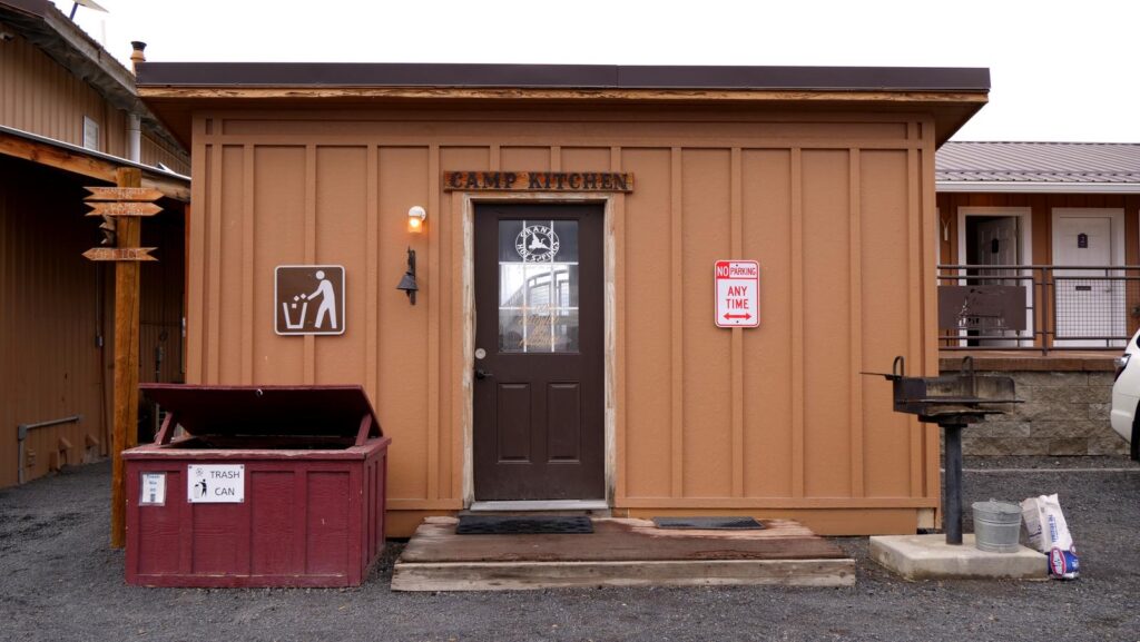 The camp kitchen at Crane Hot Springs.