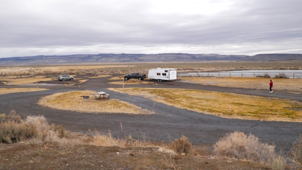 The dry camping at Crane Hot Springs.